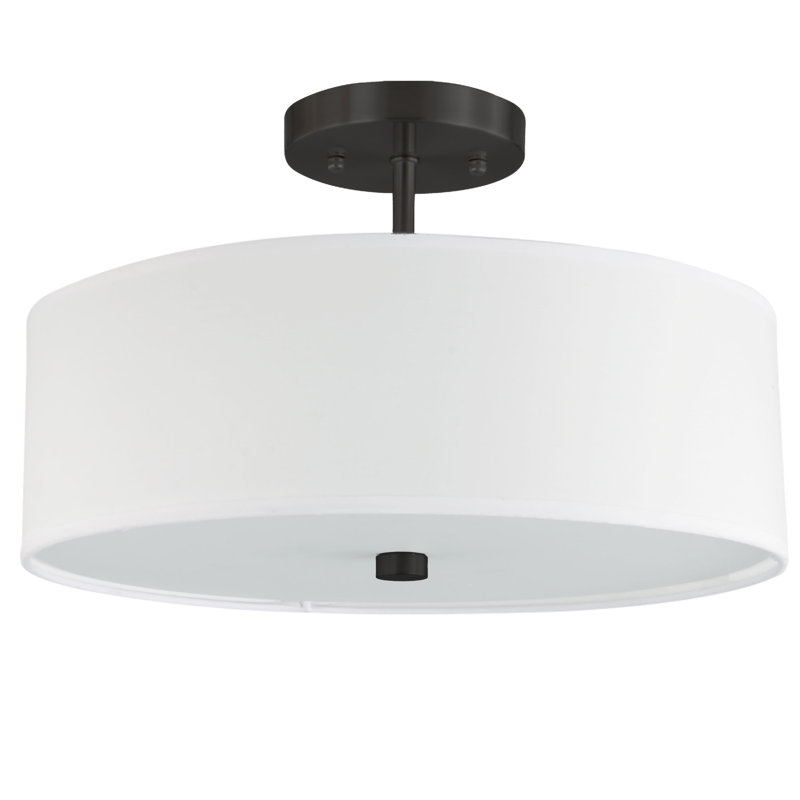 Balfore Fabric Semi Flush Mount, White