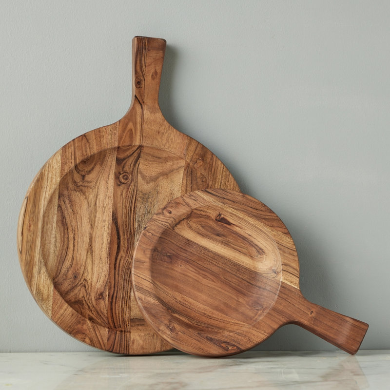 Italian Cutting Board Bowl - 14.4"D x 9.8"W x 1.6"H, 18.9"D x 14"W x 1.6"H