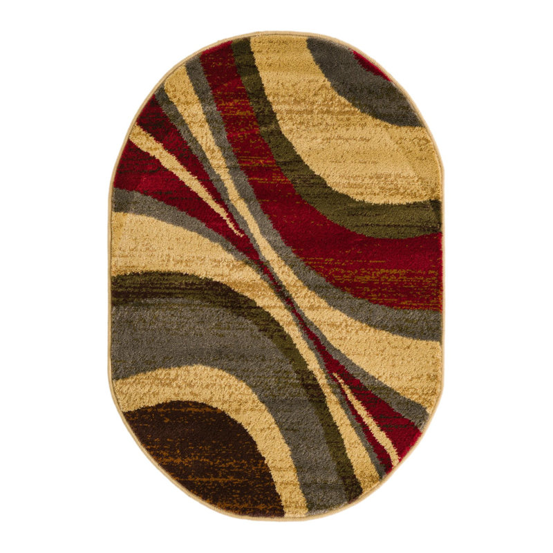 Ivetta Performance Abstract Indoor Rug, Oval 2' x 3'1"