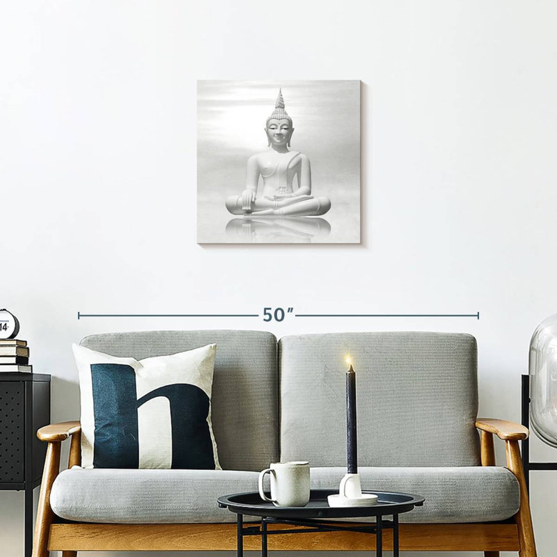 Javetta White Buddha, 20" H x 20" W