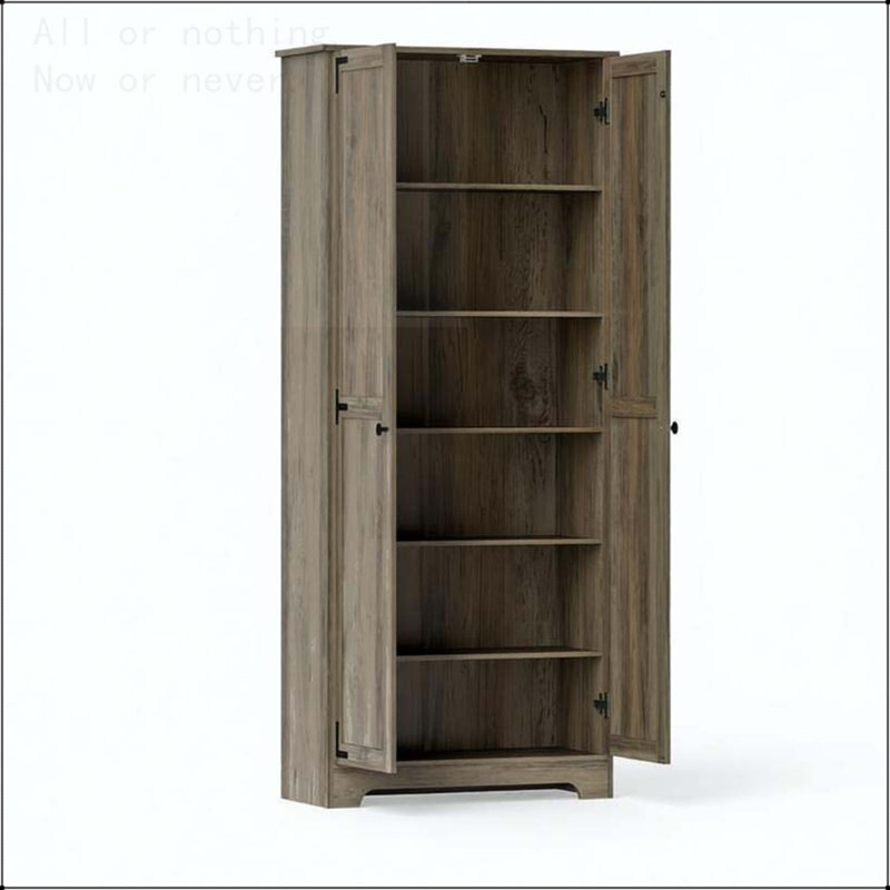 Armoire de rangement autoportante rustique H 71,7 po avec tablettes réglables