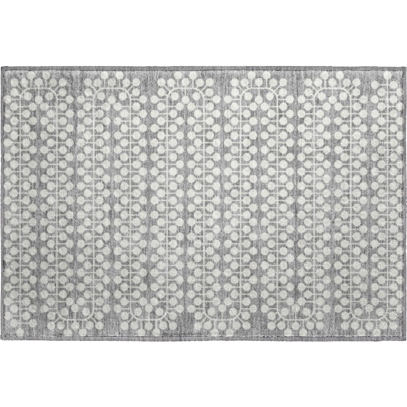 Premium Machine Washable Mayfield AMF2247 Geometric Rug, 1'8" x 2'6", Gray