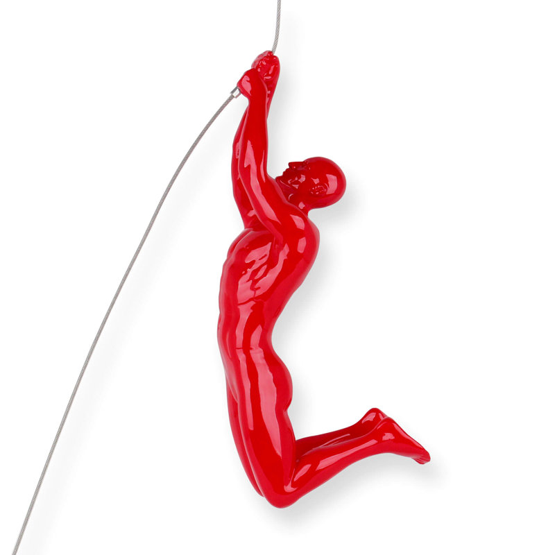 Handmade People Wall Decor on Resin, Red