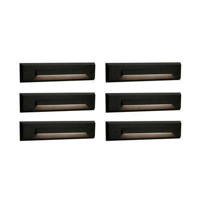 Black Low Voltage Integrated LED Metal Step Light Pack