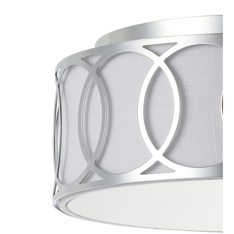 Plafonnier encastré en métal Hershberger, Chrome chrome, H 5 po x l 12,25 po x P 12,25 po