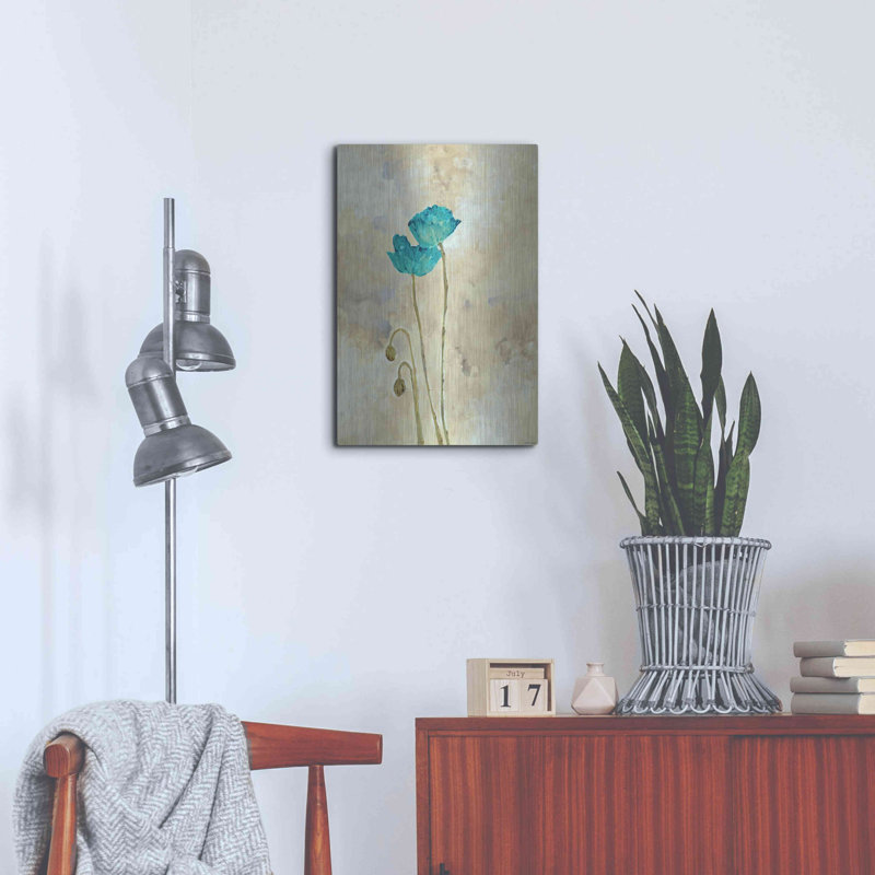 «Tealqoise Flowers 1» par Inconnu JD, H 24 po x l 16 po