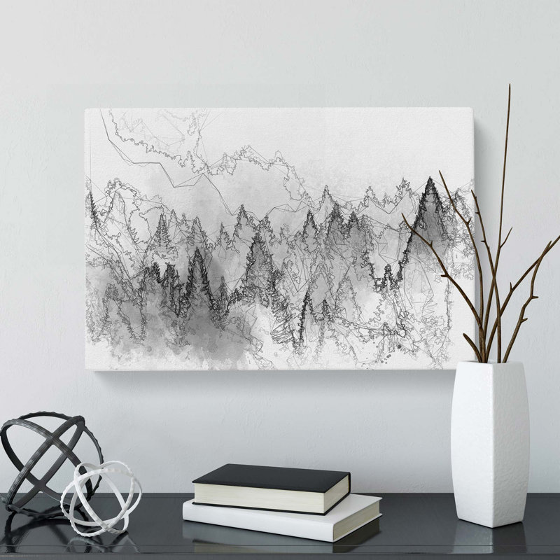 Forest Mist In Abstract - Wrapped Canvas Print, 60cm H x 91cm W x 3cm D