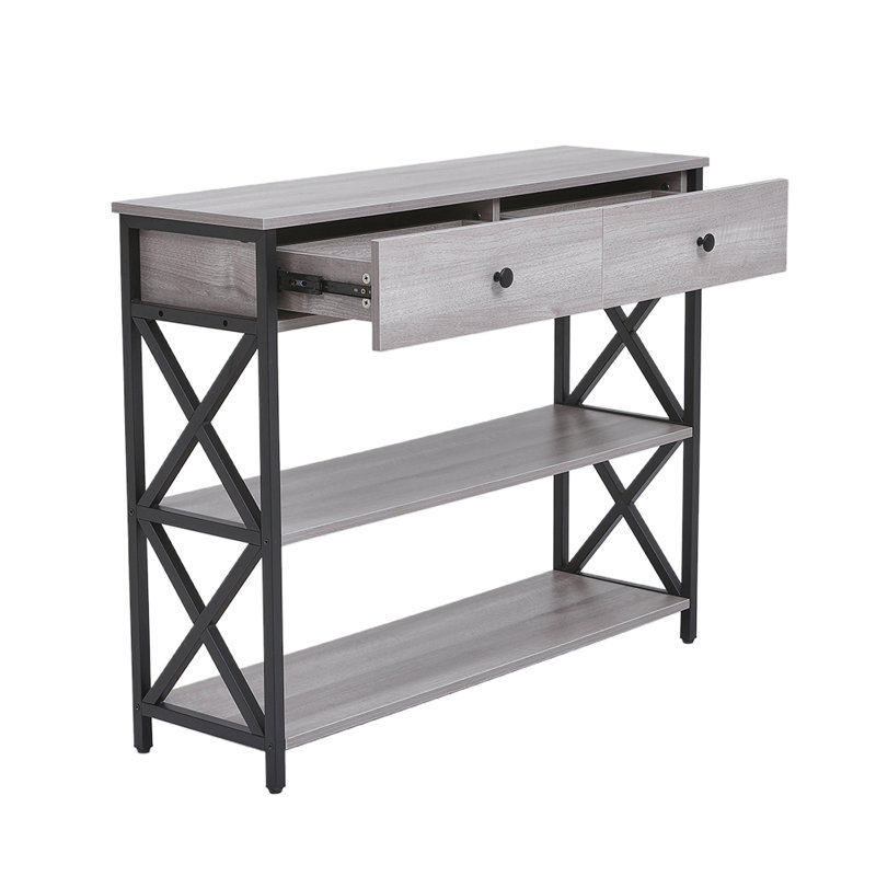 Deford 100cm Console Table: Stylish Storage with Drawers & Durable Steel Frame
