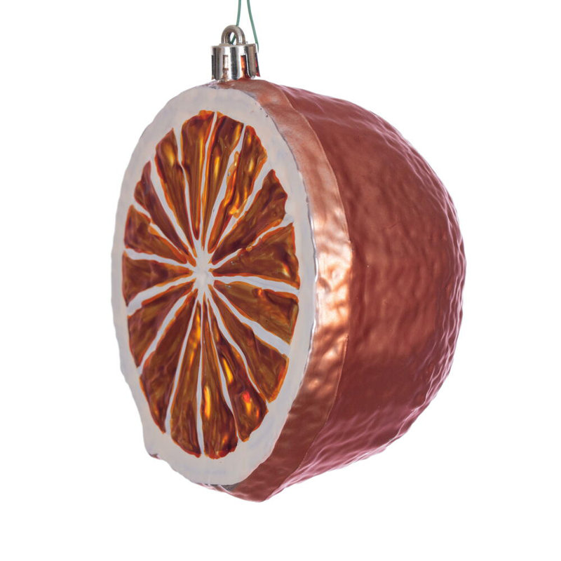 4" Orange Fruit Ornament. Each bag includes six ornaments.