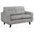 Tiena Leather Loveseat, Gray