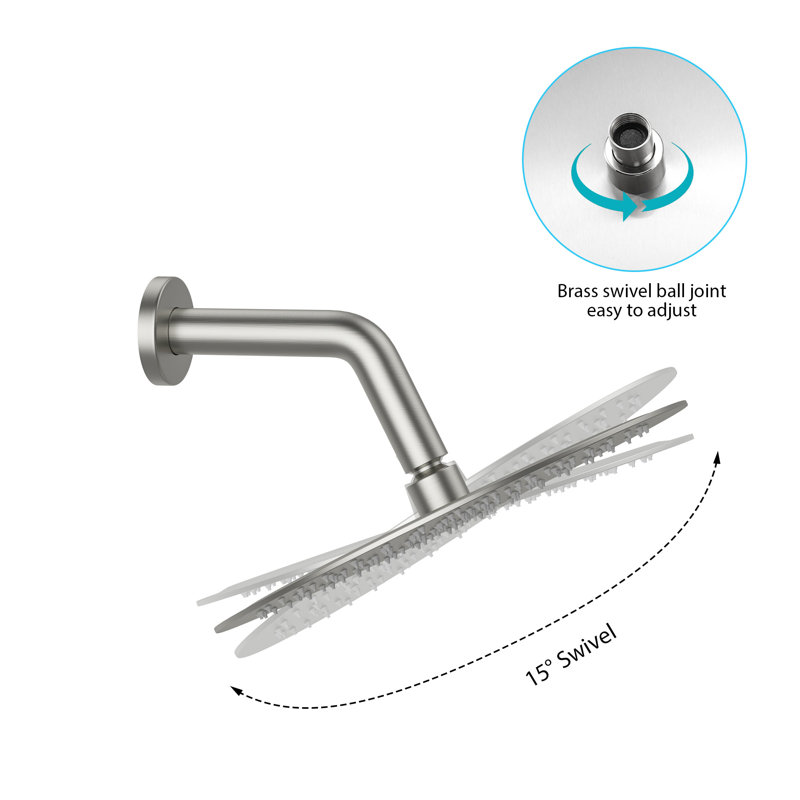 Pomme de douche à pluie 10 po, Nickel brossé