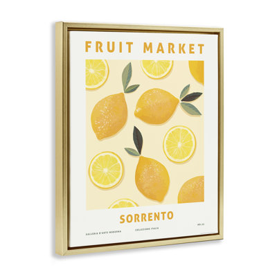 «Fruit Market Lemons», art mural encadré flottant par Reinders
