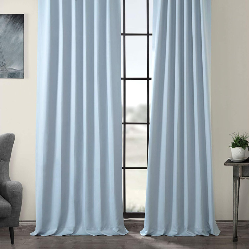 Betria 50" W Polyester Room Darkening Single Panel Curtain, 50" W x 84" L, Frosted Blue