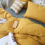 Ensemble de housse de couette 100% coton délavé, texturé, respirant, durable, doux et confortable-125529614