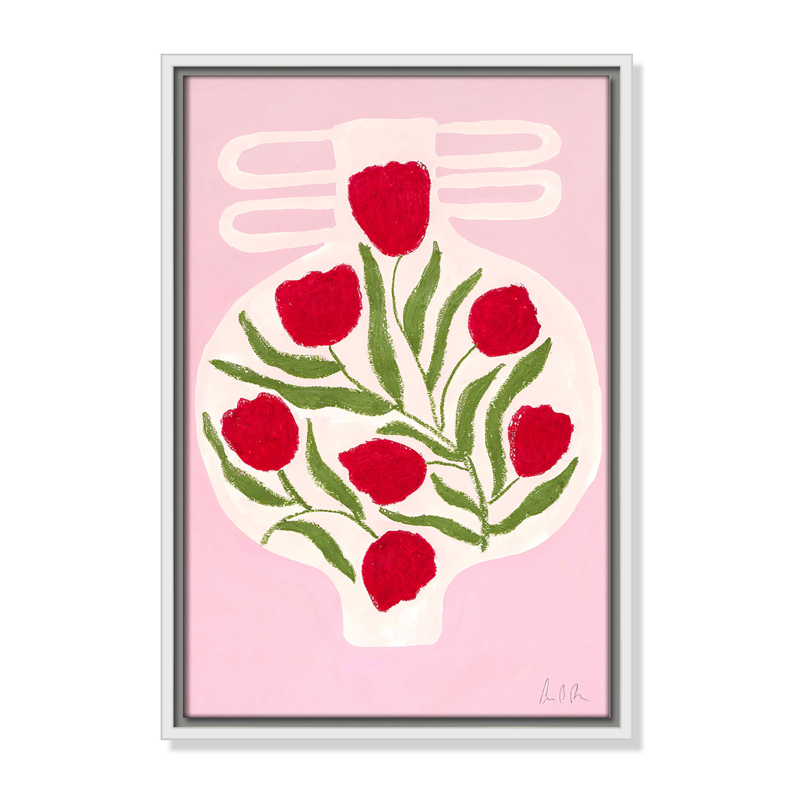 Vase No. 02 Print by Camilla Bergqvist, 19.5" H x 13.5" W, White