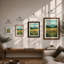 Figure in Wildflower Meadow Modern - Framed Print-746229184-746229185