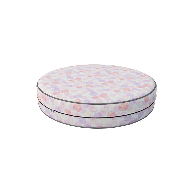 Decorative Indoor Outdoor Waterproof Round Cushion Cover, Patio Bar Stool UV Resistant Seat Cover, 5'' H x 20'' W