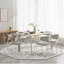 Table de salle à manger rectangulaire avec plateau en céramique et finition gris doux, 4 à 8 places, design moderne
