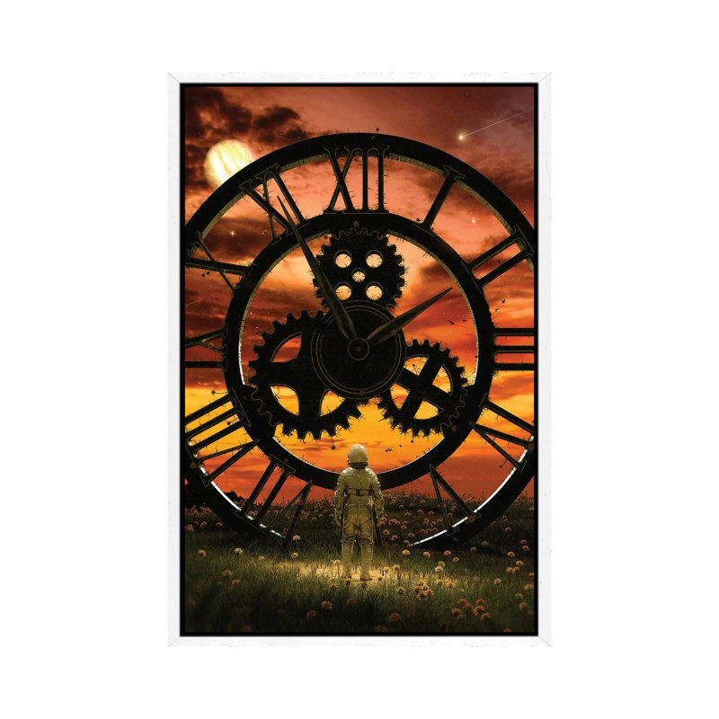 Time by Nicebleed - Print on Canvas, White Framed, 101.6cm H x 66.04cm W x 3.81cm D