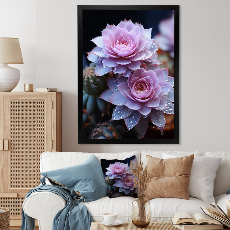 «Tonicka Pink Cactus», Cadre photo noir, H 40 po x l 30 po x P 1,5 po