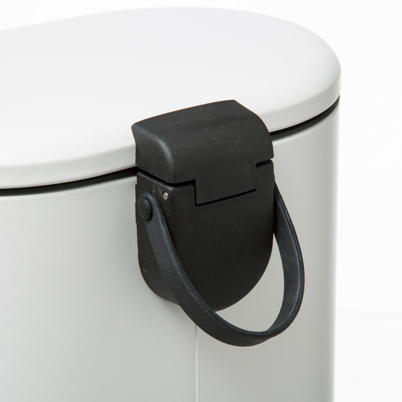 Siliflex Steel Step On Kitchen Trash Can - 6L, White