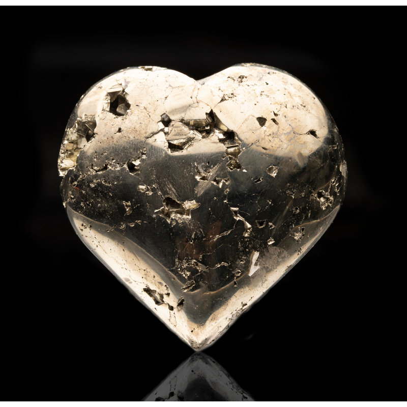 Hand-Carved Pyrite Heart