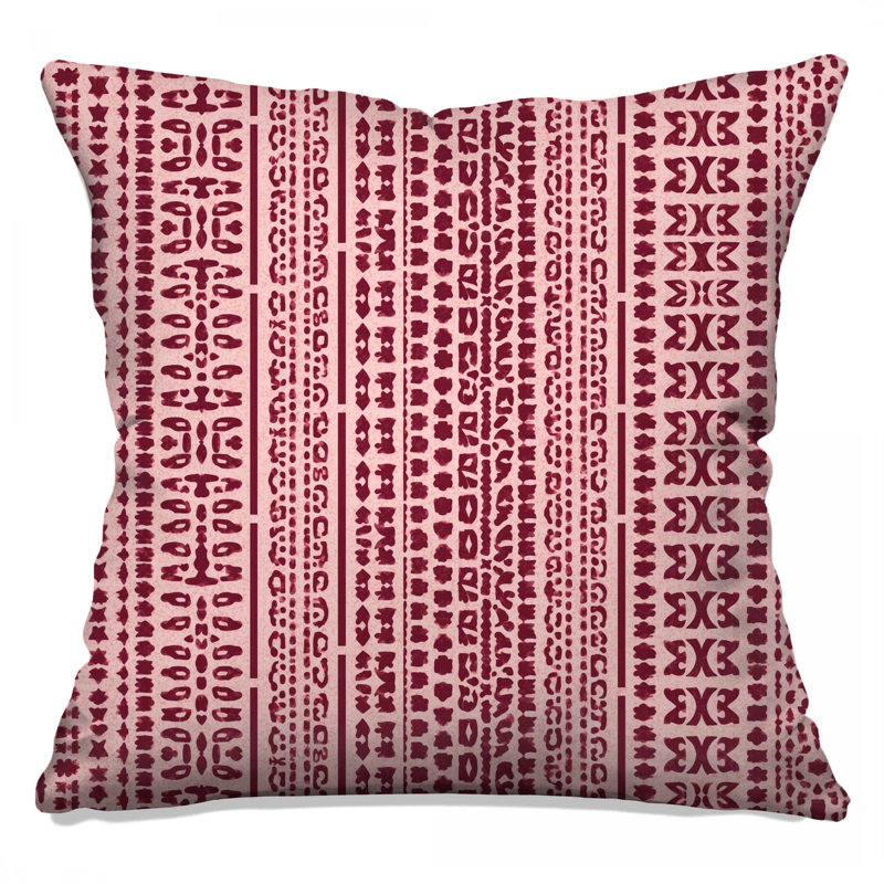 Red Tribal Pattern Double Sided Throw Pillows, 18 x 18 inches