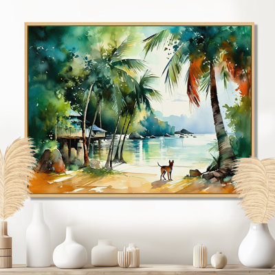Chien sur la plage - impressions sur toile de chien