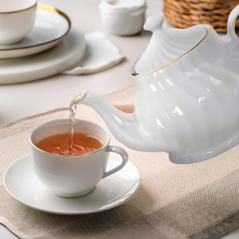 Théière en porcelaine blanche 37 oz avec couvercle Hertford