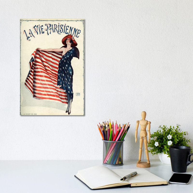 1918 La Vie Parisienne Magazine Cover by Georges Leonnec - Wrapped Canvas Gallery-Wrapped Canvas Giclée