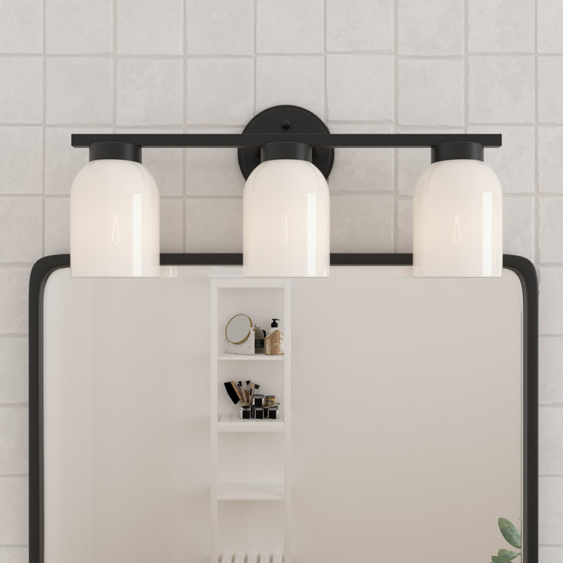 Éclairage pour meuble-lavabo à 3 lumières à intensité variable Breult, Noir mat