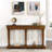 Oak Console Table With Rectangular Design And Shelf Tapered Legs For Stability A Storage