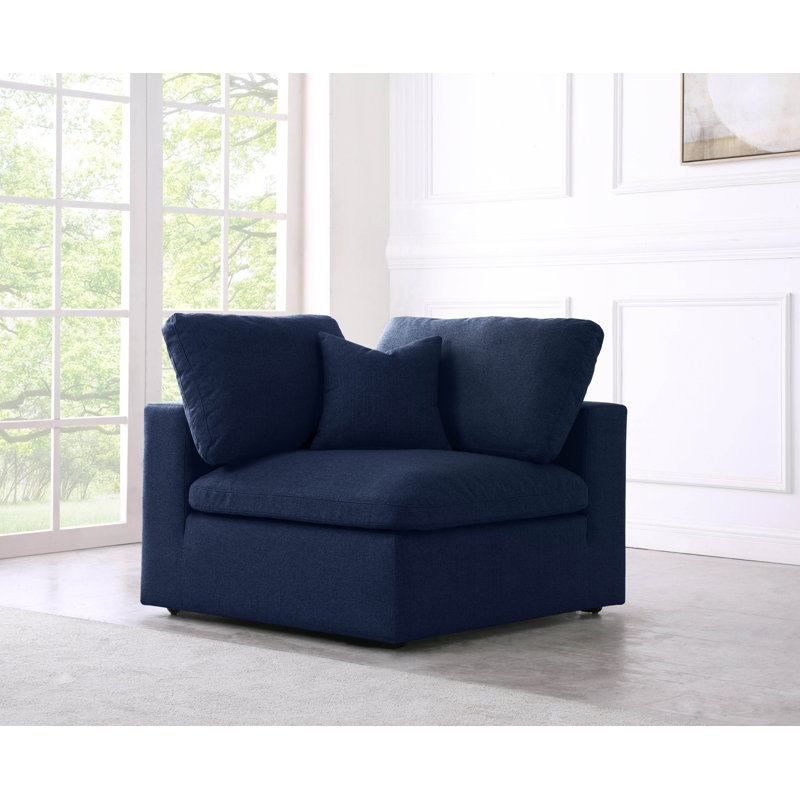 Fauteuil d'appoint Burrows Aiobha, Mélange de lin bleu marine