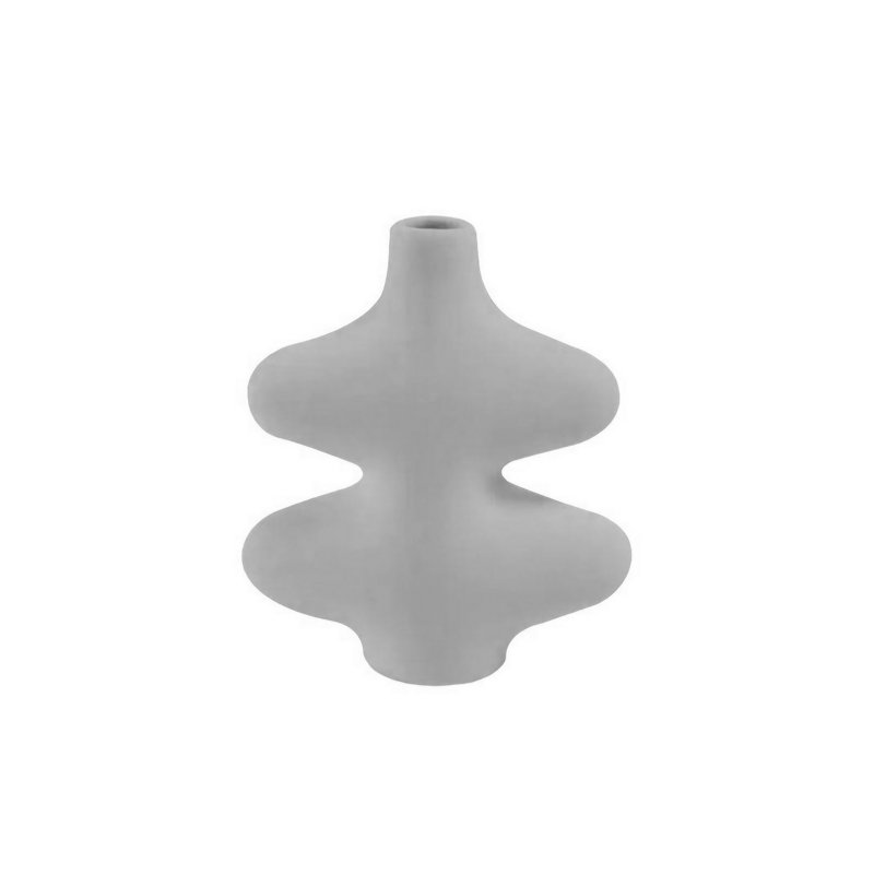 Corderra Ceramic Table Vase, Grey, 19cm H x 5cm W x 21cm D