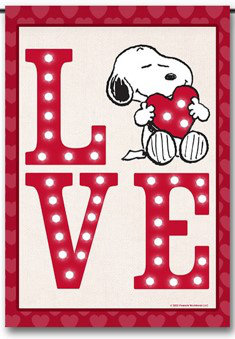 Back Yard Glory PEANUTS Snoopy Love Valentine Garden Flag, 12.5 x 18 ...