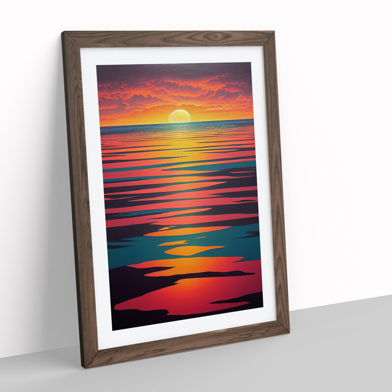 Evocative Sunset - Framed Print, 34cm H x 25cm W, Brown