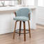 Tabouret de comptoir pivotant rembourré avec structure en bois Devault-123162593