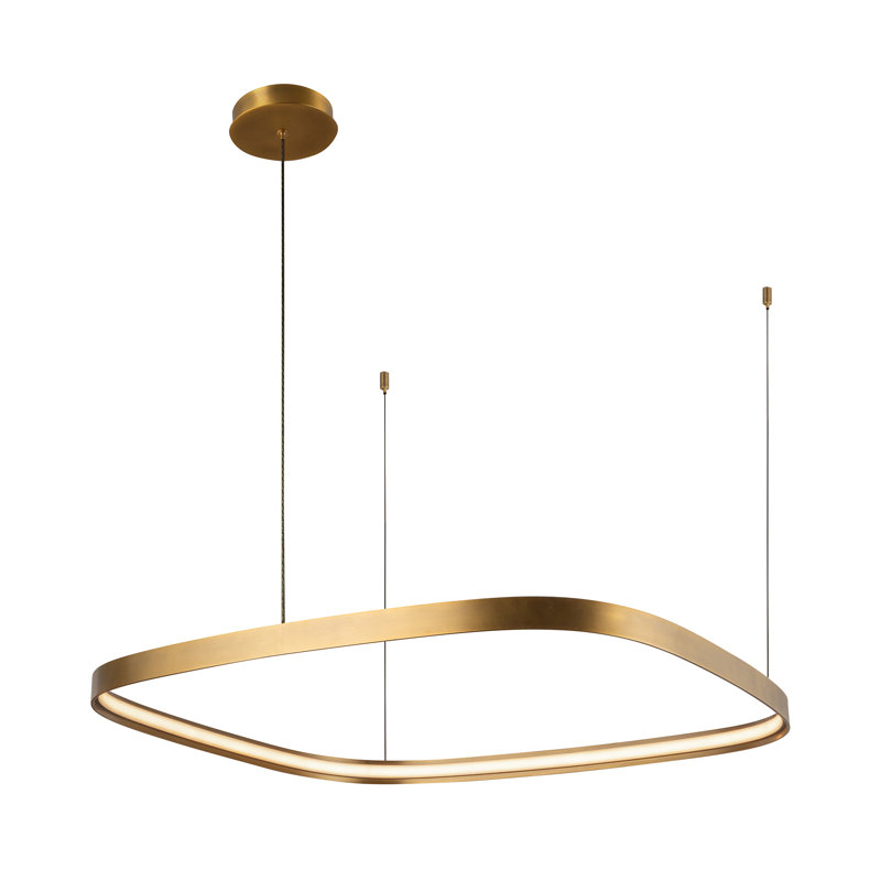 Yukon 1 - Light LED Pendant, 1.5" H x 31.5" W x 31.5" D, Vintage Brass