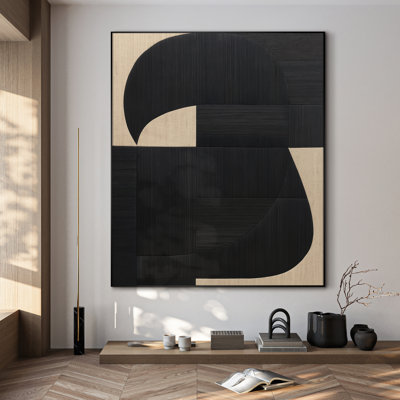 Très grand art mural imprimé sur toile - Œuvre d'art moderne abstraite, décor pour le salon ou la chambre à coucher - «Assemblage requis du cadre (cadre non fini)»