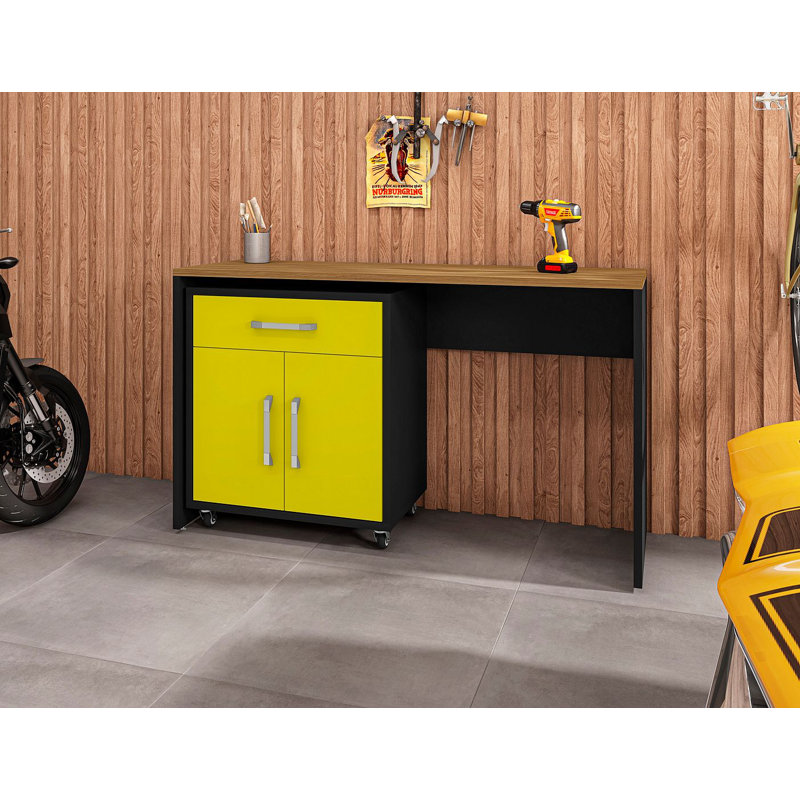 Aseem 2 Piece Single Storage Cabinet ( 36.22'' H x 59.84'' W x 19.69'' D), Matte Black/Yellow