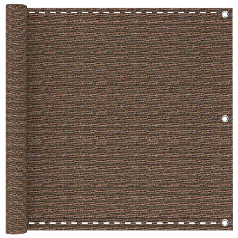 vidaXL Balcony Screen HDPE Outdoor Garden Protective Fence Privacy Sunshade, 1000cm W x 75cm D, Brown