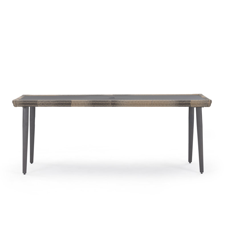 Table de salle à manger d'extérieur l 38 po x L 78 po Castelli, Bleu / miel