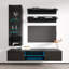 Meuble audio-vidéo mural flottant moderne de 63 po avec éclairage à DEL 16 couleurs Livengood-1165492573
