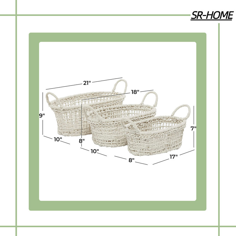 Ensemble de paniers en tissu 3 pièces
