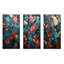 «Blue and Red Marble Elegance I», ensemble de 3 impressions sur toile marbrées abstraites-1456289468-1456289470