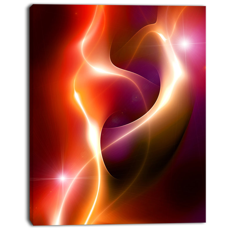« abstract warm red fractal design », impression sur toile tendue, H 20 po x l 12 po x P 1po