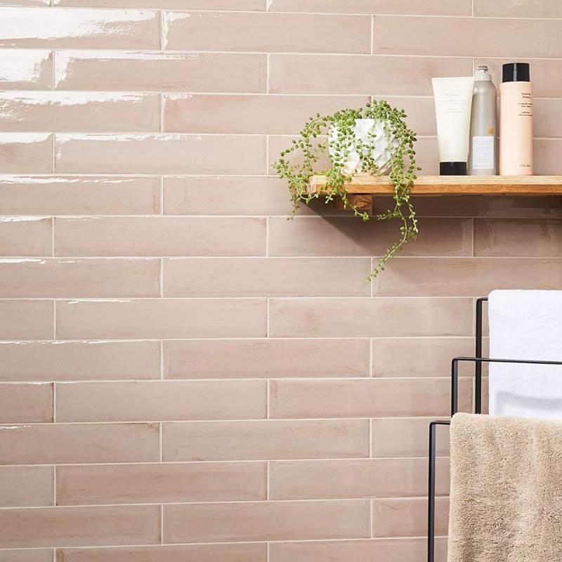 Paint 3x16 Glossy Porcelain Tile, Rosa Pink