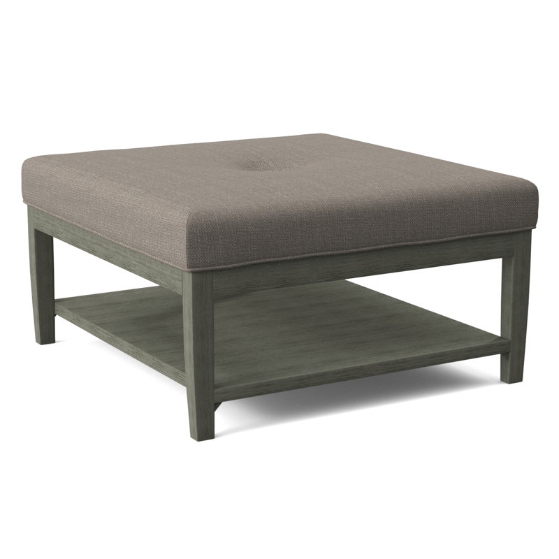 Hammond Square Ottoman, Antique Black Finish, Stone Crypton Performance; 0884-83