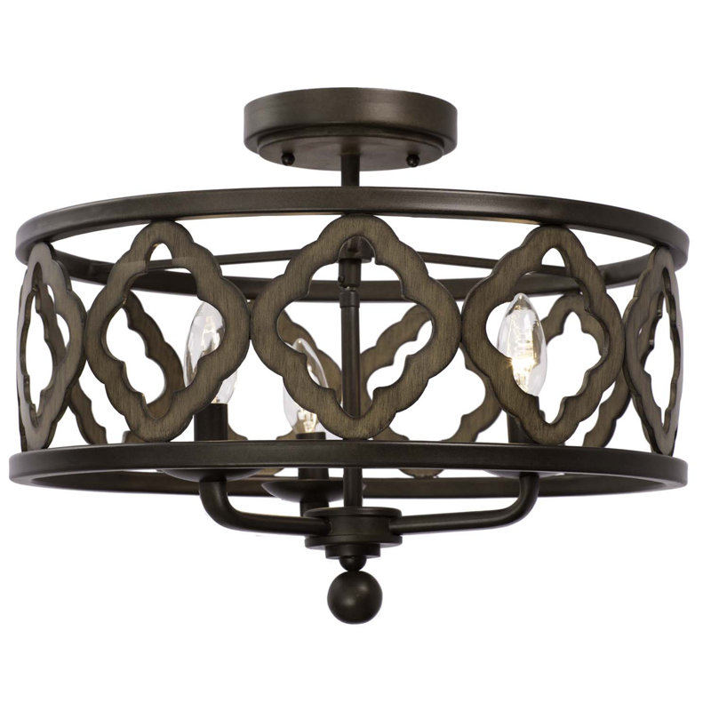 Whittaker 3 LT Brownstone Semi-Flush Mount Kalco