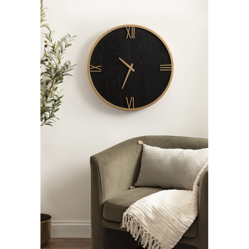 Horloge murale Minimal, Noir, noir, noir, noir